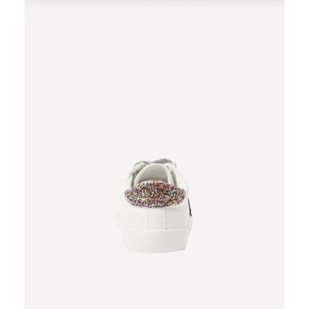 FabKids White Glitter Star Sneakers Girls Size 1